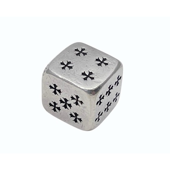 Authentic Chrome Hearts 2015 Christmas Cross Sterling Silver Dice - Picture 7 of 8